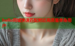 hello同城快速匹配附近高质量单身用户